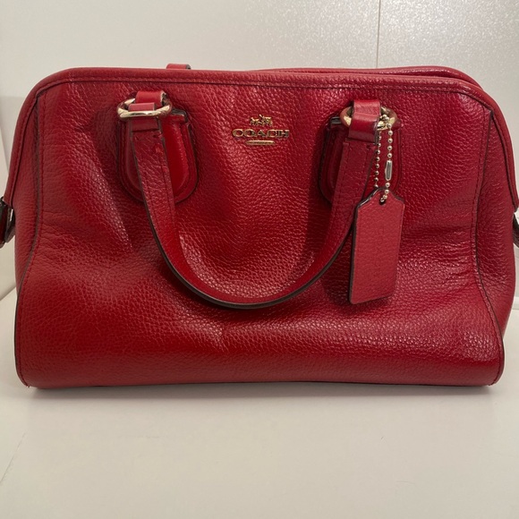 coach purse red leather